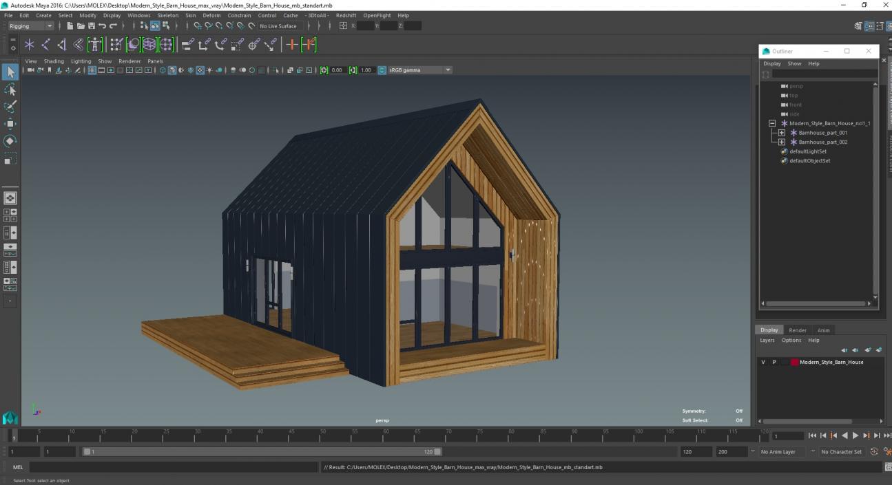 3D Modern Style Barn House model