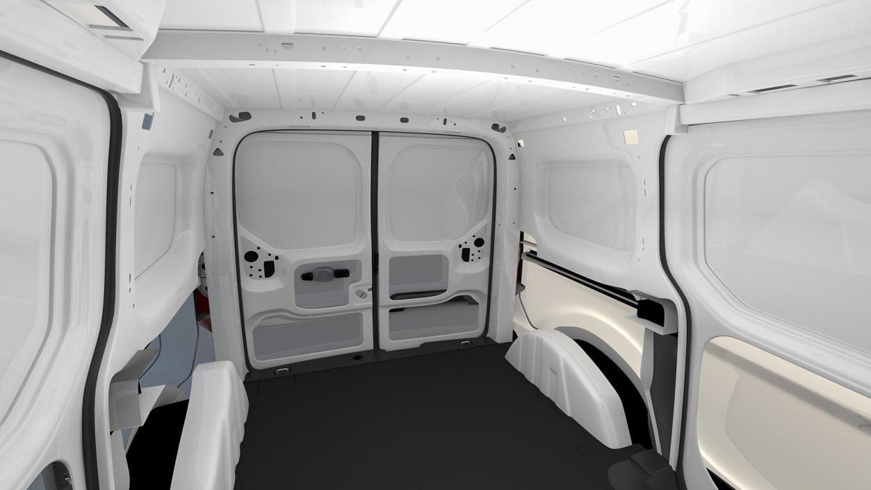 Cargo Van Barn Doors Simple Interior White 3D