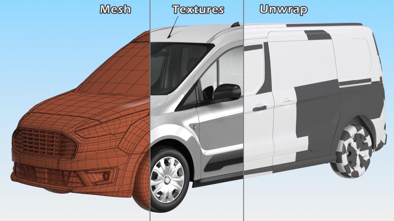 Cargo Van Barn Doors Simple Interior White 3D