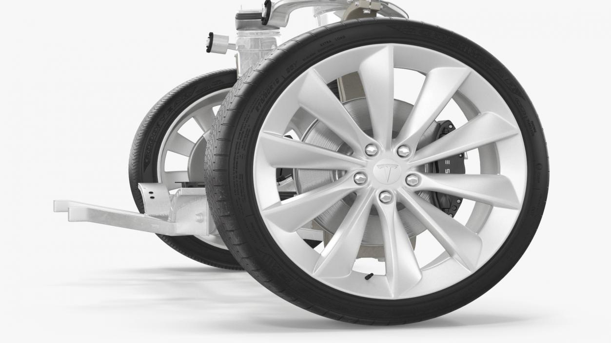 3D model Car Suspension Assembly with Wheels