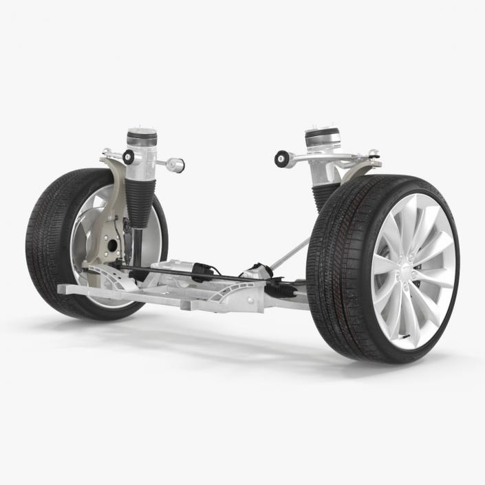 3D model Car Suspension Assembly with Wheels