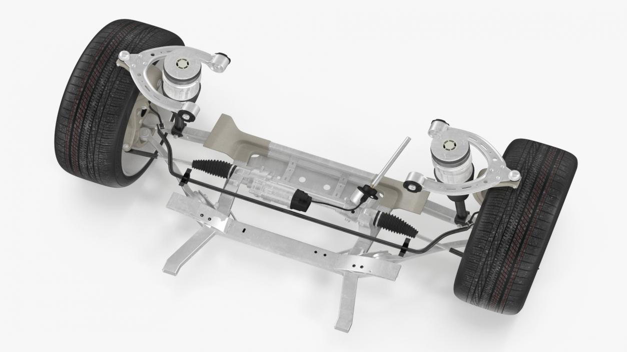 3D model Car Suspension Assembly with Wheels