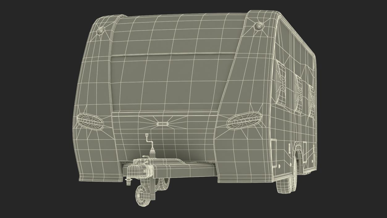 3D Hobby Caravan Trailer Rigged model