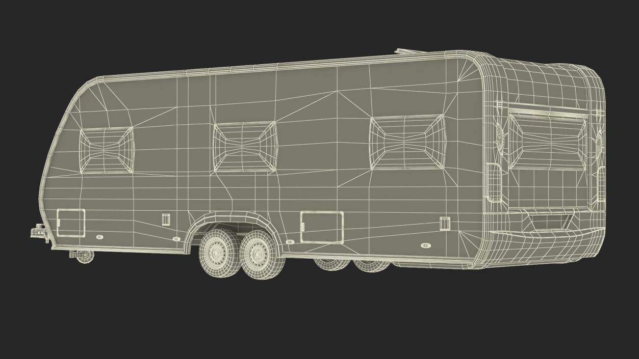 3D Hobby Caravan Trailer Rigged model