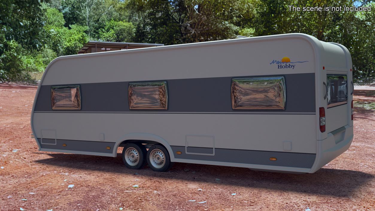 3D Hobby Caravan Trailer Rigged model