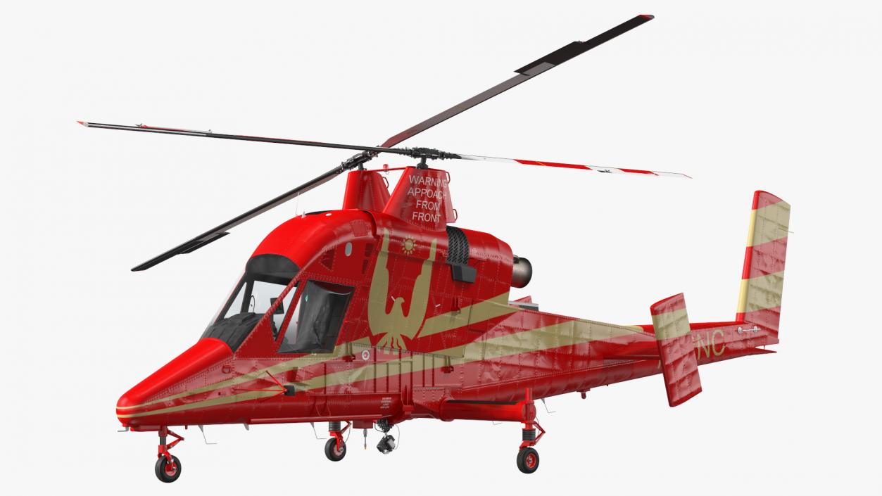 Kaman K Max Synchropter Red Rigged 3D model