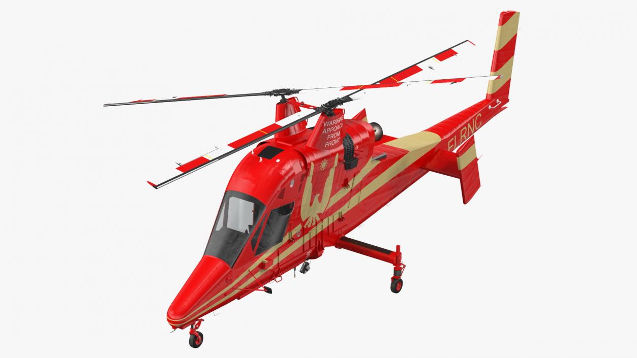 Kaman K Max Synchropter Red Rigged 3D model