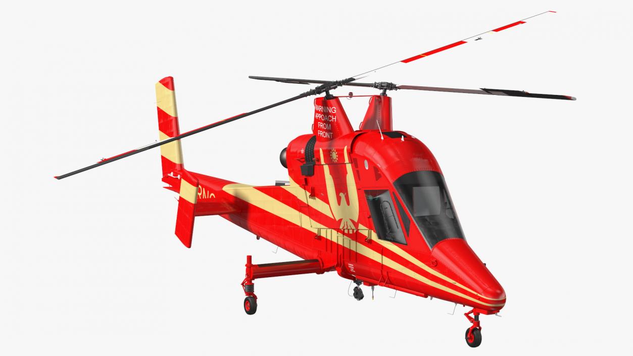 Kaman K Max Synchropter Red Rigged 3D model