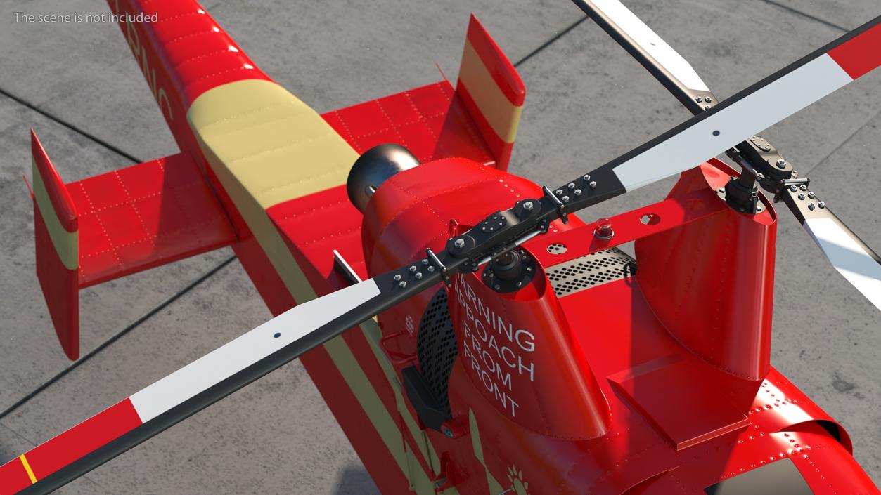 Kaman K Max Synchropter Red Rigged 3D model