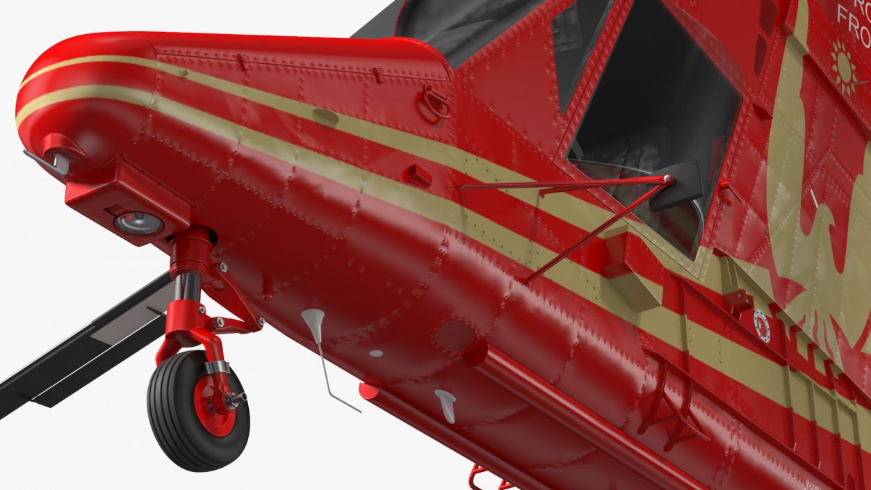 Kaman K Max Synchropter Red Rigged 3D model