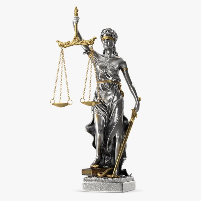 3D Silver Statue Justice