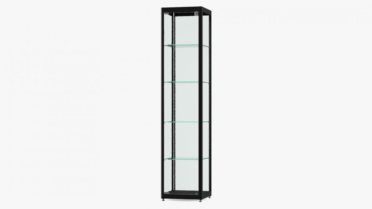 3D Glass Display Case Narrow Black