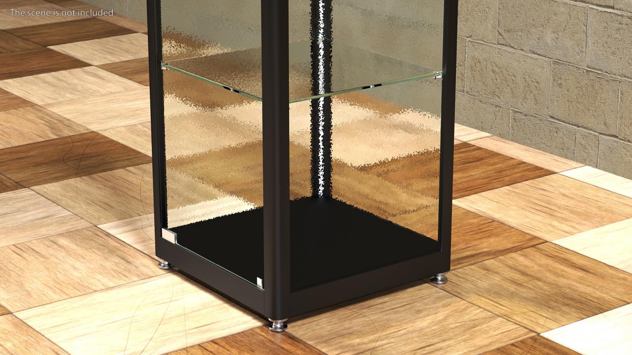 3D Glass Display Case Narrow Black