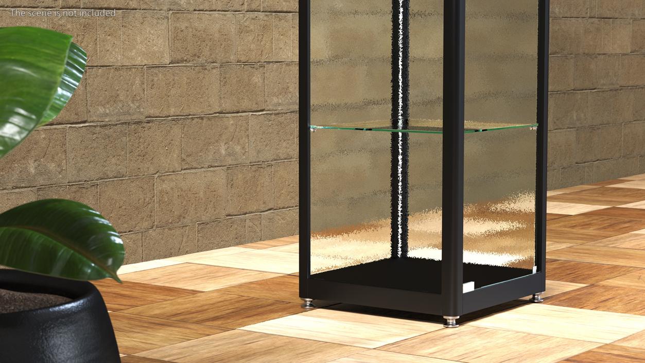 3D Glass Display Case Narrow Black