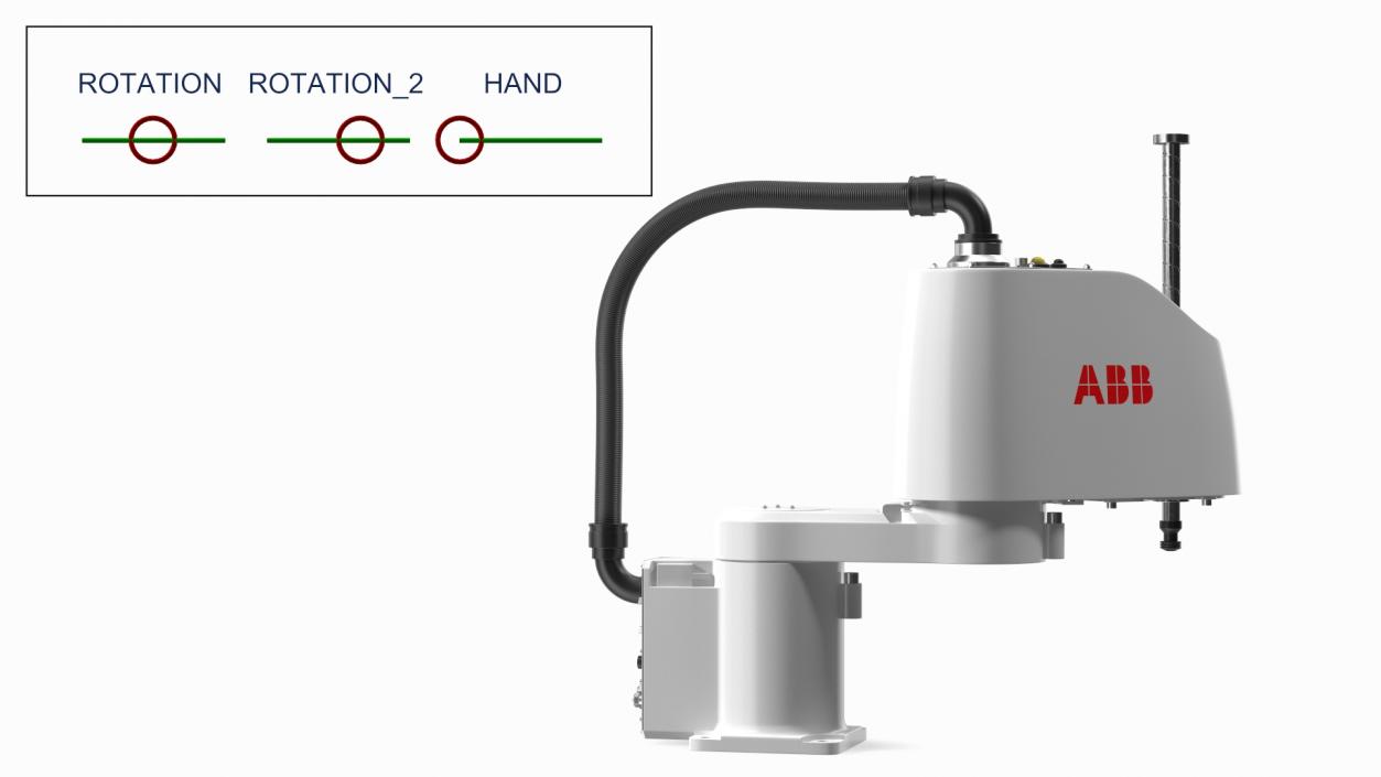 3D ABB IRB 910SC Industrial Robot Arm Rigged