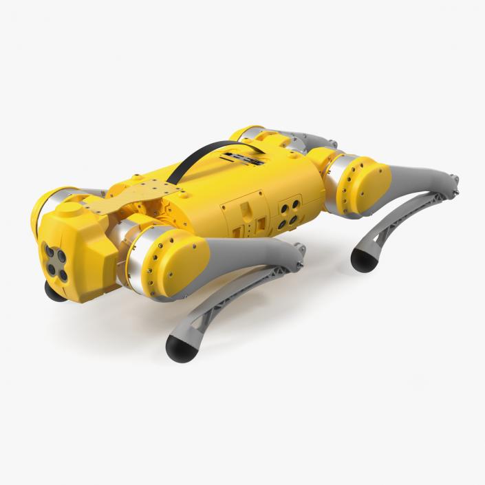 Yellow Dog Robot Rigged for Cinema 4D 3D