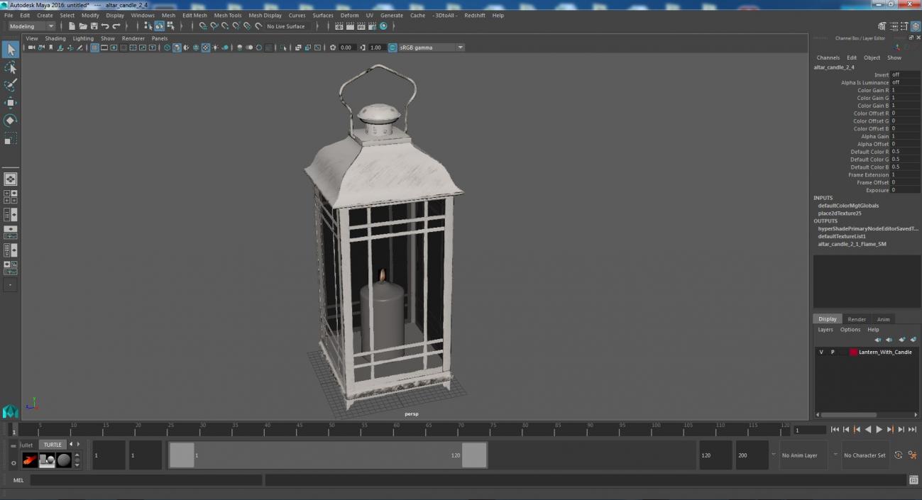 Lantern With Candle 3D model