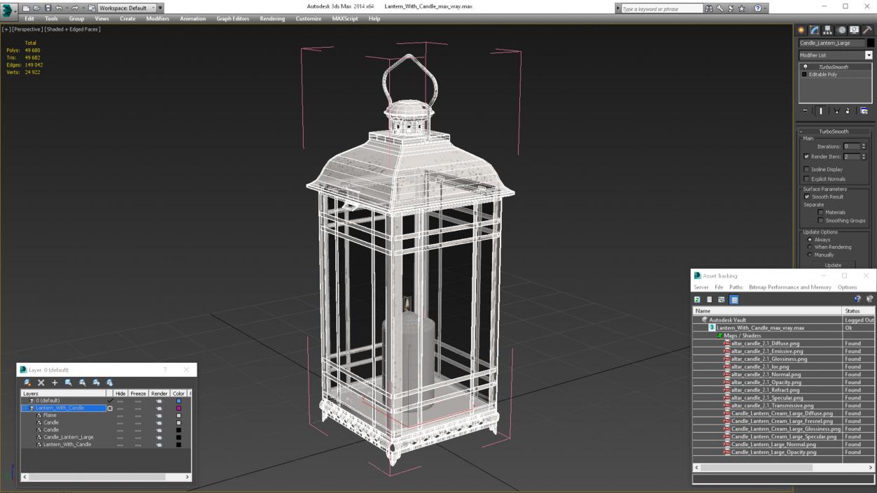 Lantern With Candle 3D model