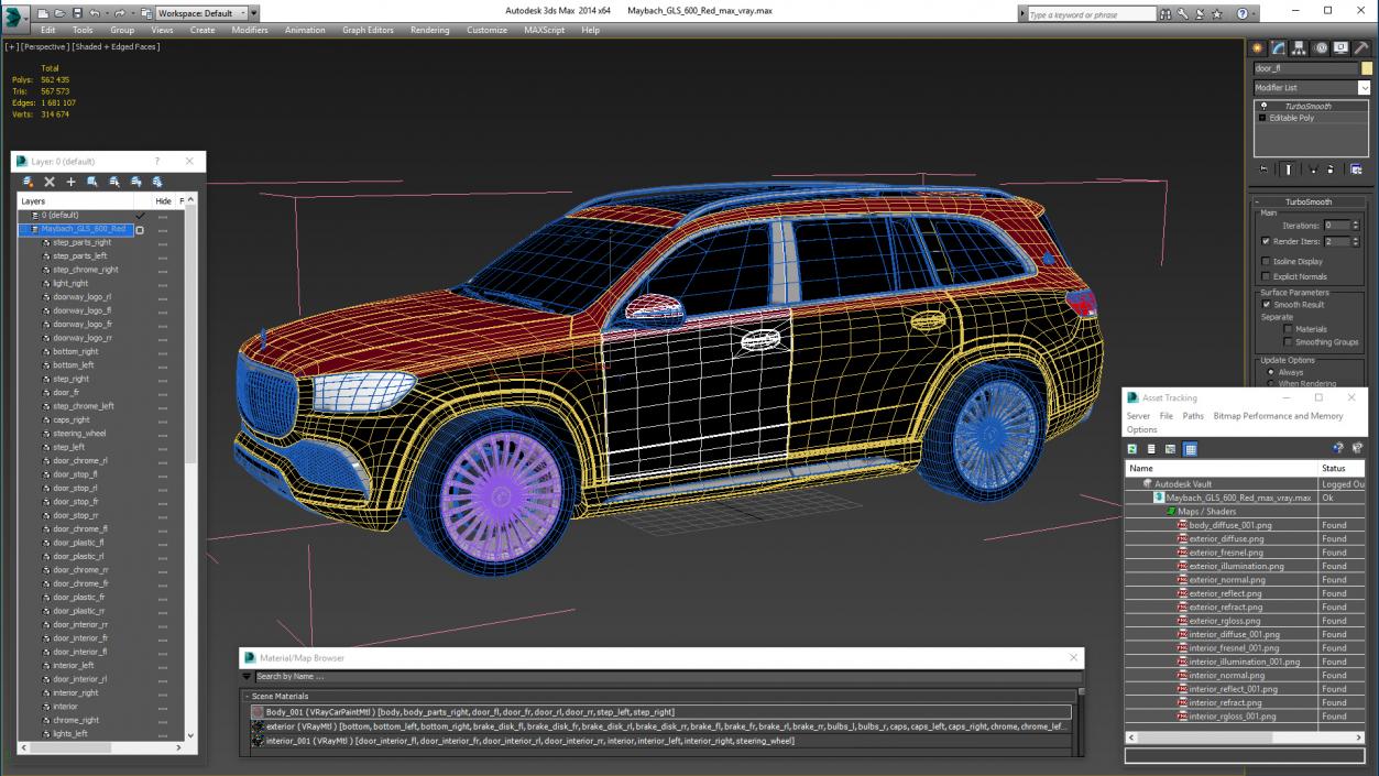 Maybach GLS 600 Red 3D model