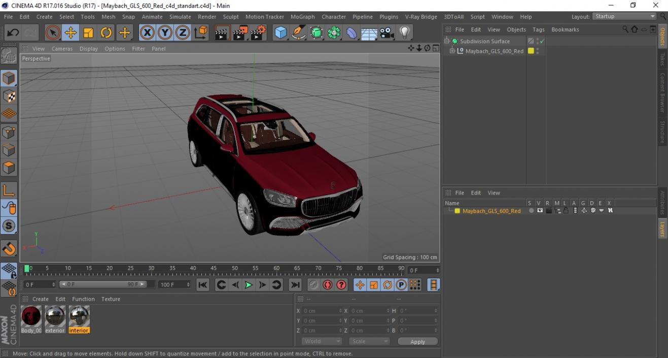 Maybach GLS 600 Red 3D model