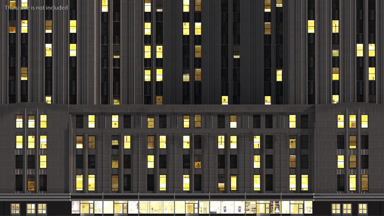 3D model Old Skyscraper Night Glow