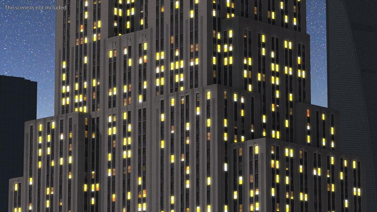 3D model Old Skyscraper Night Glow