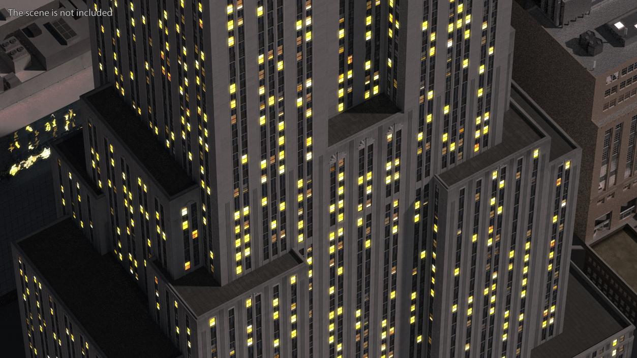 3D model Old Skyscraper Night Glow