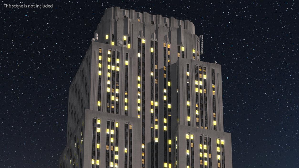 3D model Old Skyscraper Night Glow