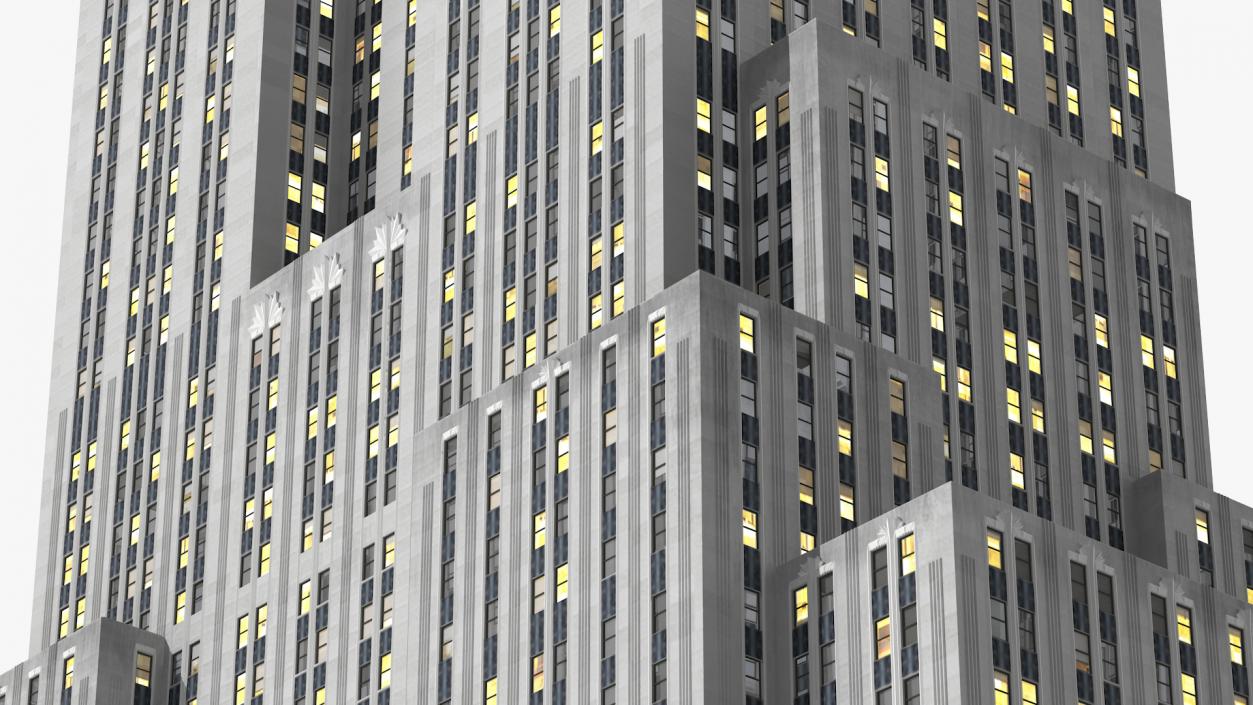 3D model Old Skyscraper Night Glow