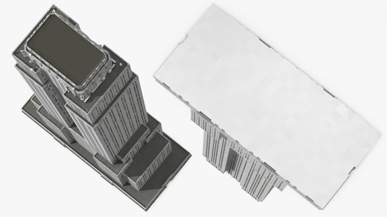 3D model Old Skyscraper Night Glow