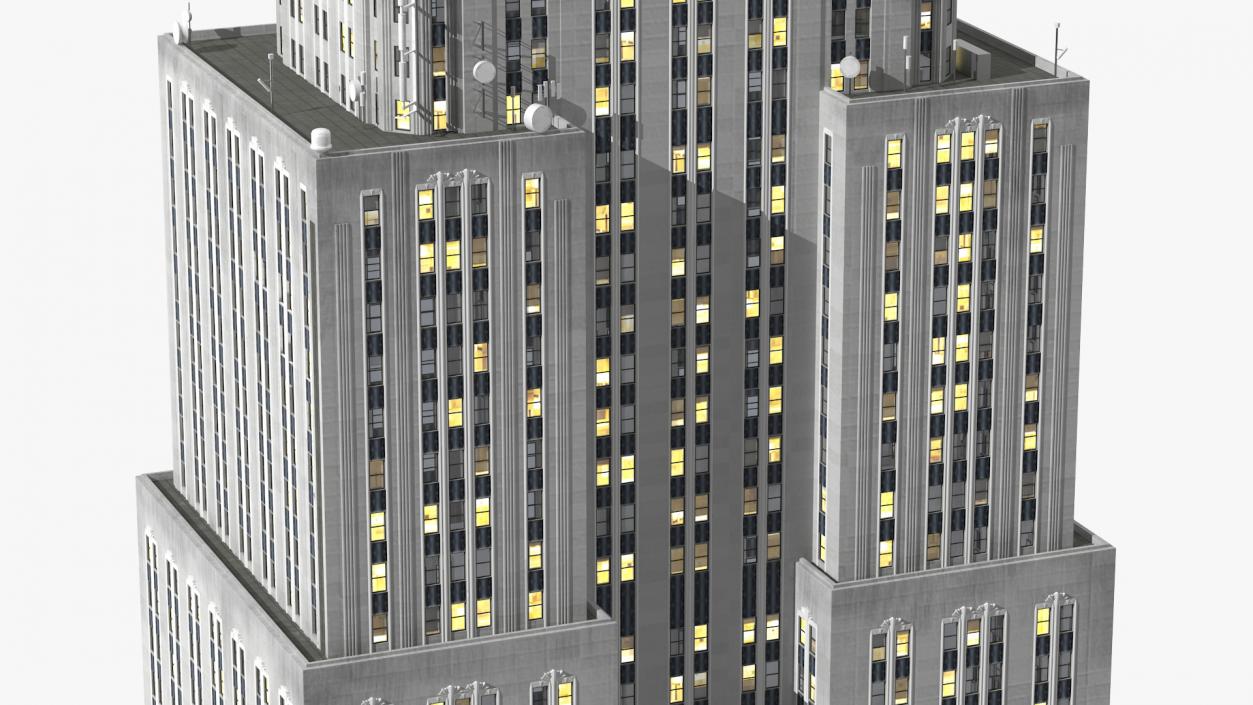 3D model Old Skyscraper Night Glow