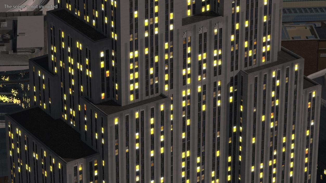 3D model Old Skyscraper Night Glow