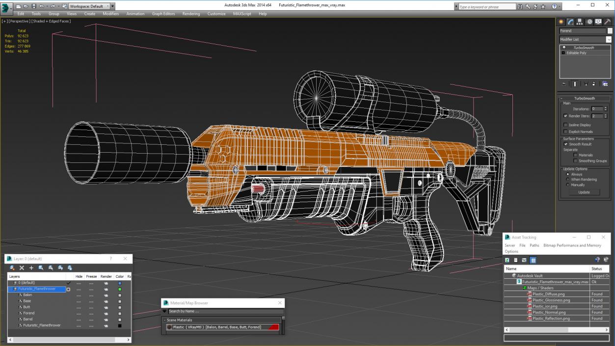 3D Futuristic Flamethrower model