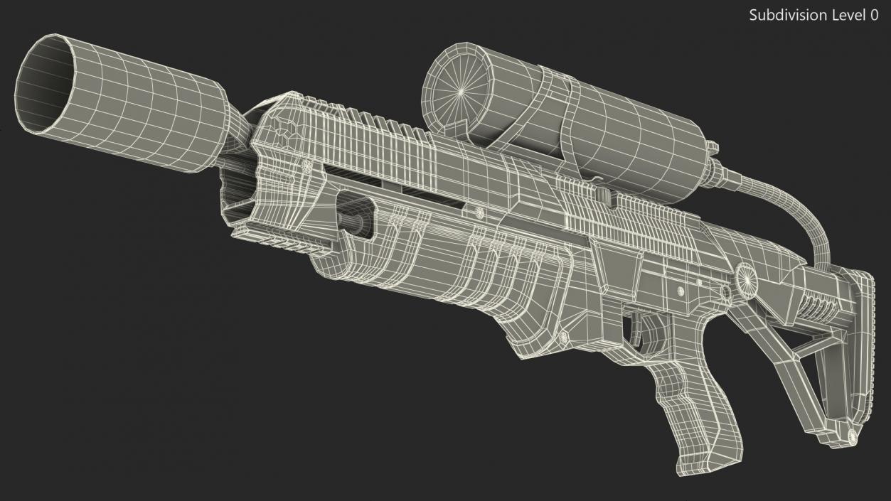 3D Futuristic Flamethrower model