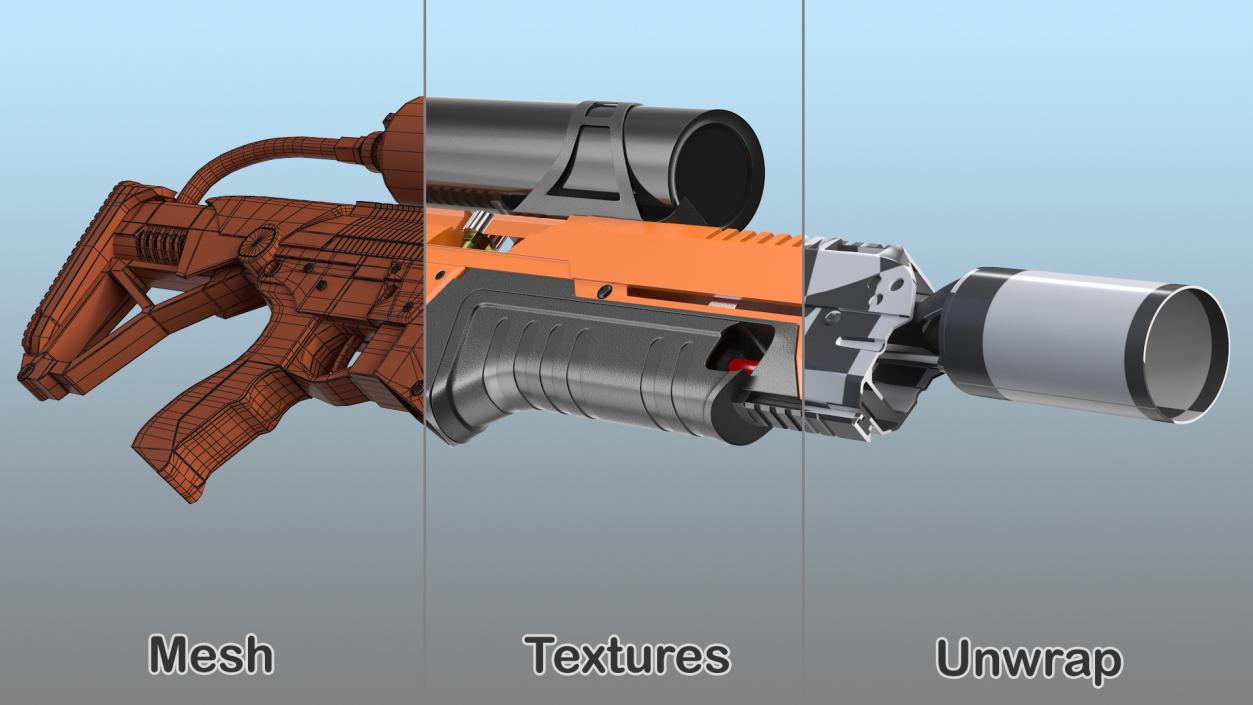 3D Futuristic Flamethrower model