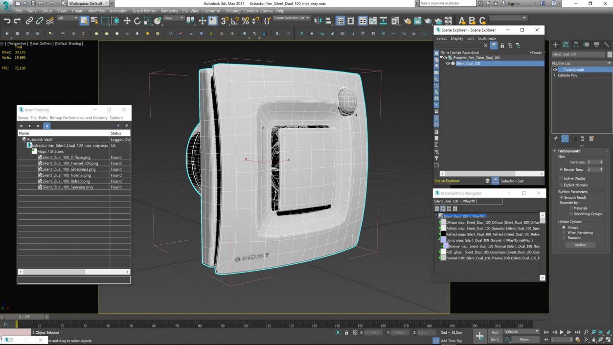 Extractor Fan Silent Dual 100 3D model