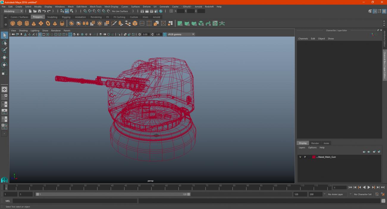 Naval Main Gun 3D model