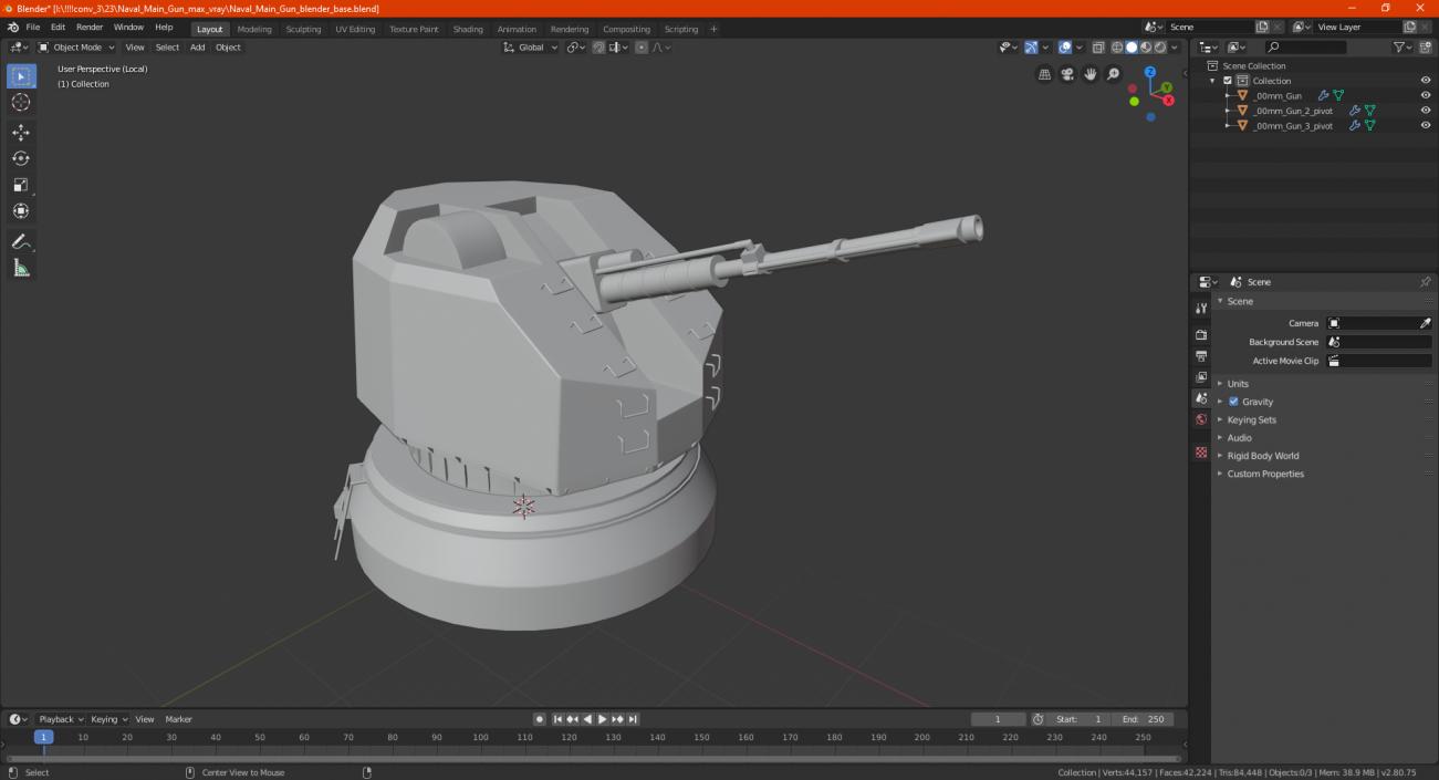 Naval Main Gun 3D model