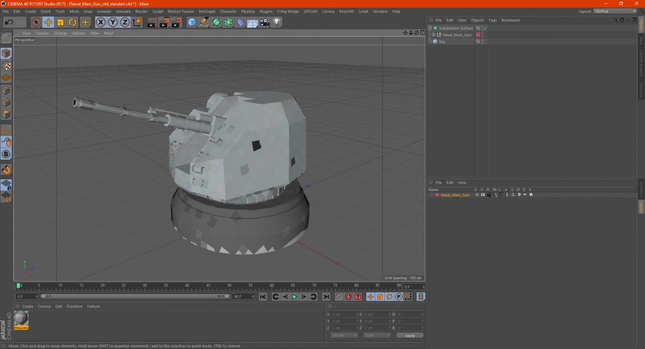 Naval Main Gun 3D model