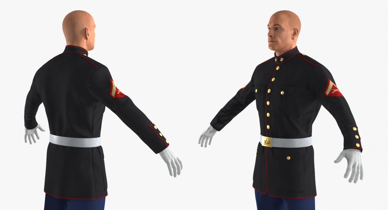 3D US Marine Corps Soldier in Parade Uniform