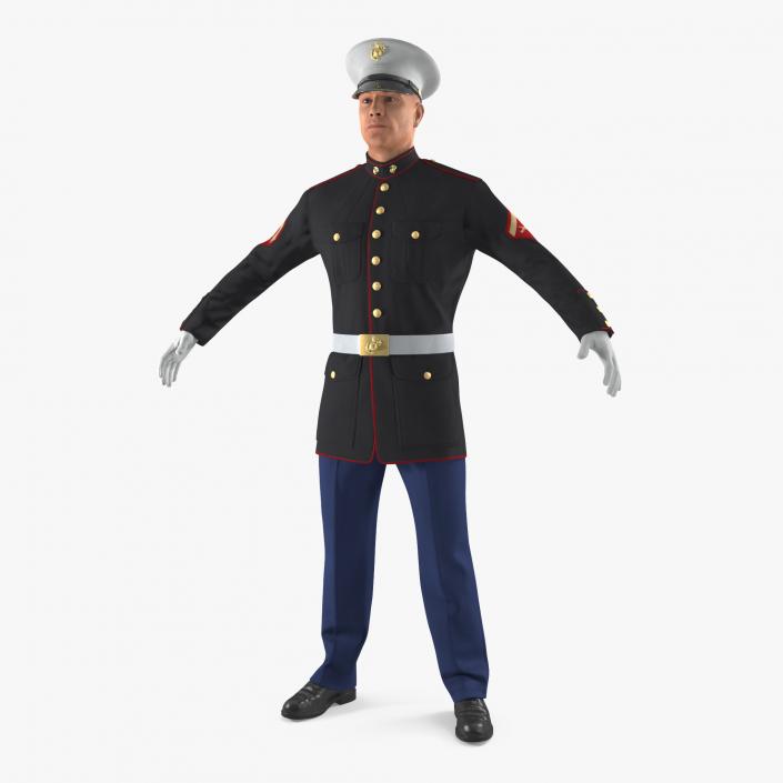 3D US Marine Corps Soldier in Parade Uniform