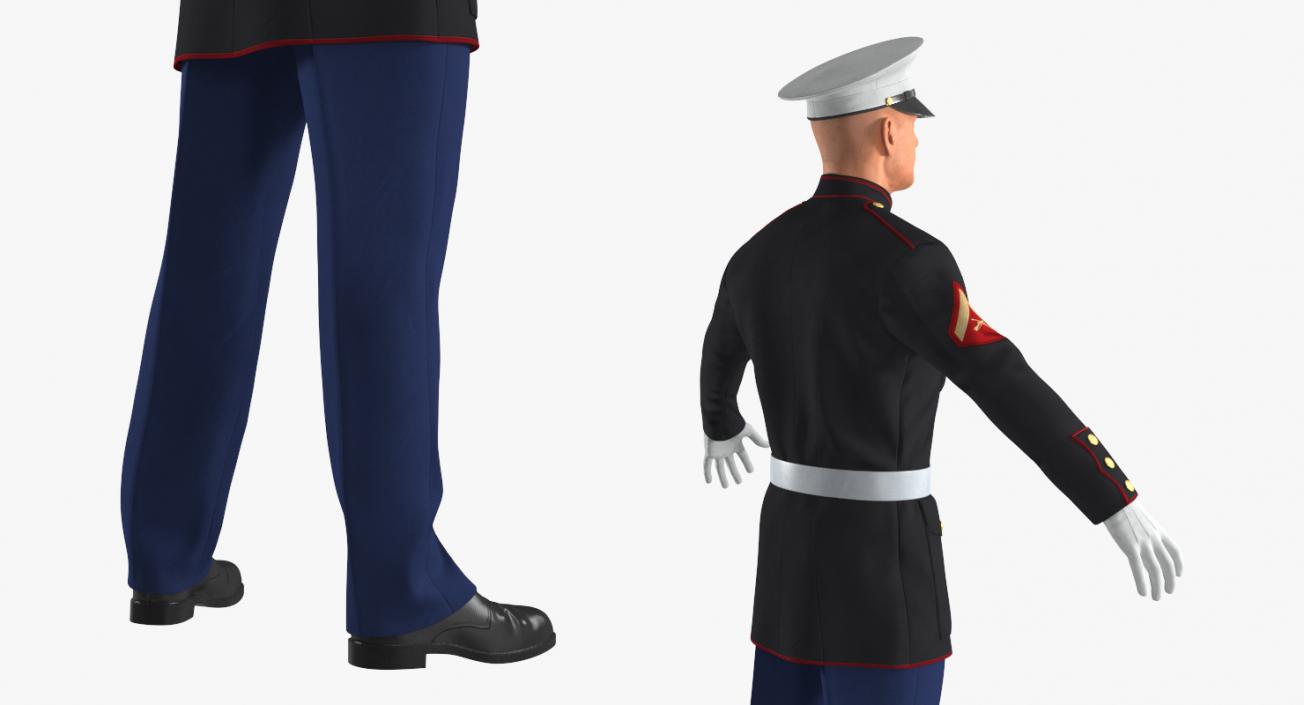 3D US Marine Corps Soldier in Parade Uniform