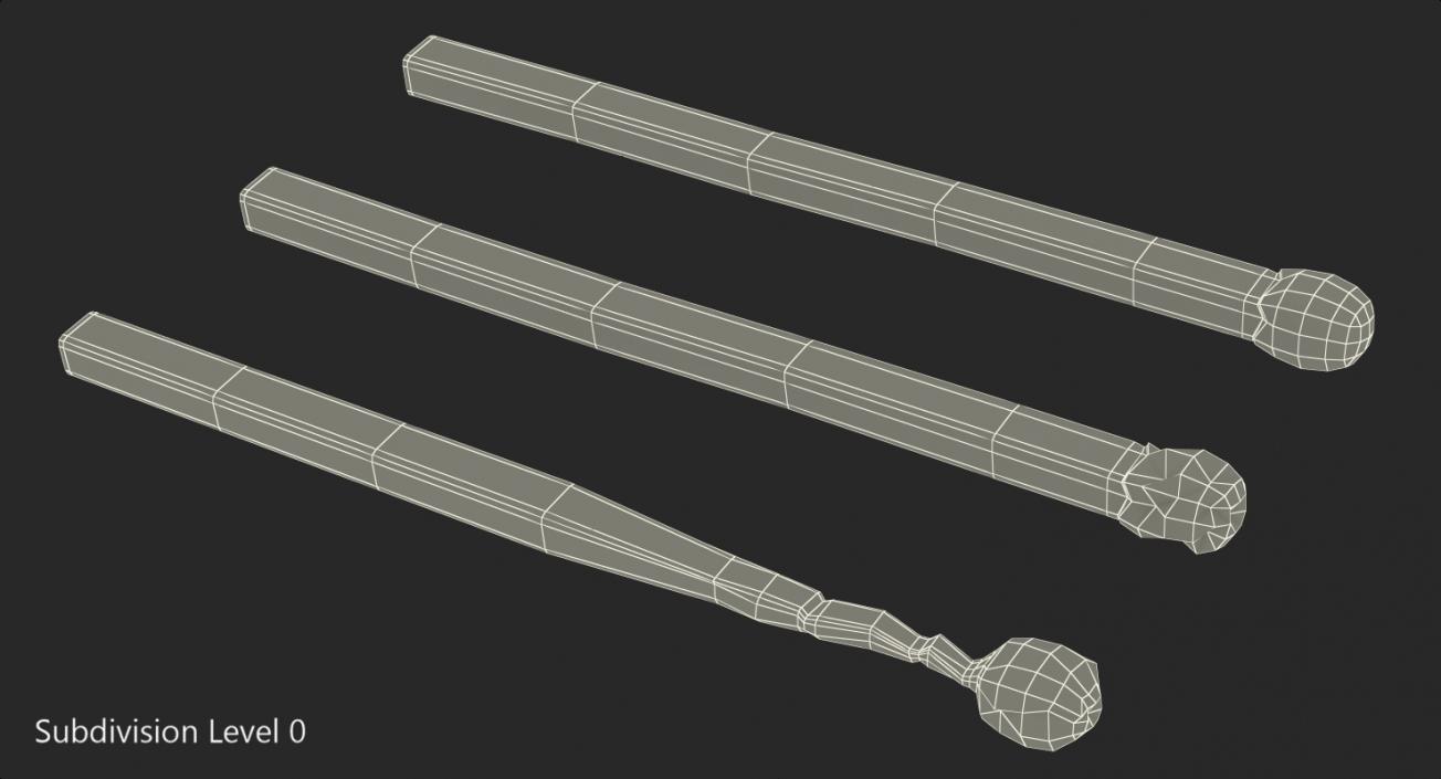 Wooden Match Sticks 3D model