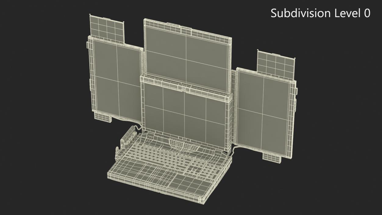 3D Professional Laptop with 6 Screens Rigged 2 model