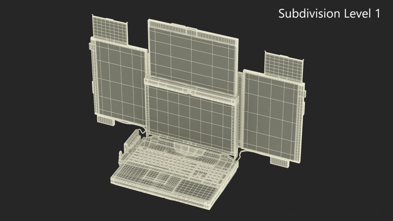 3D Professional Laptop with 6 Screens Rigged 2 model