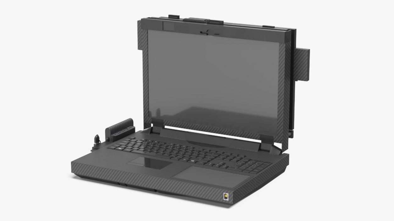 3D Professional Laptop with 6 Screens Rigged 2 model