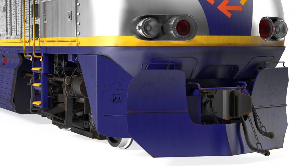 3D Diesel Electric Locomotive with Stake Wagon with Logs model