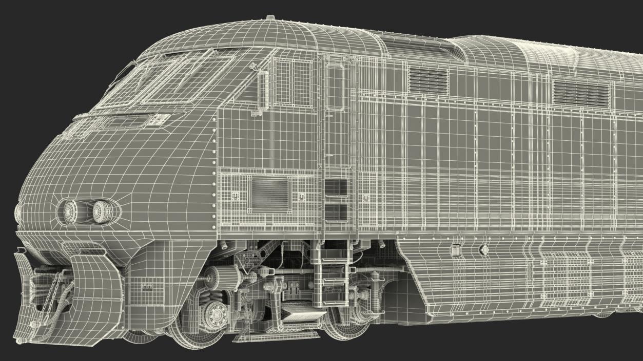 3D Diesel Electric Locomotive with Stake Wagon with Logs model