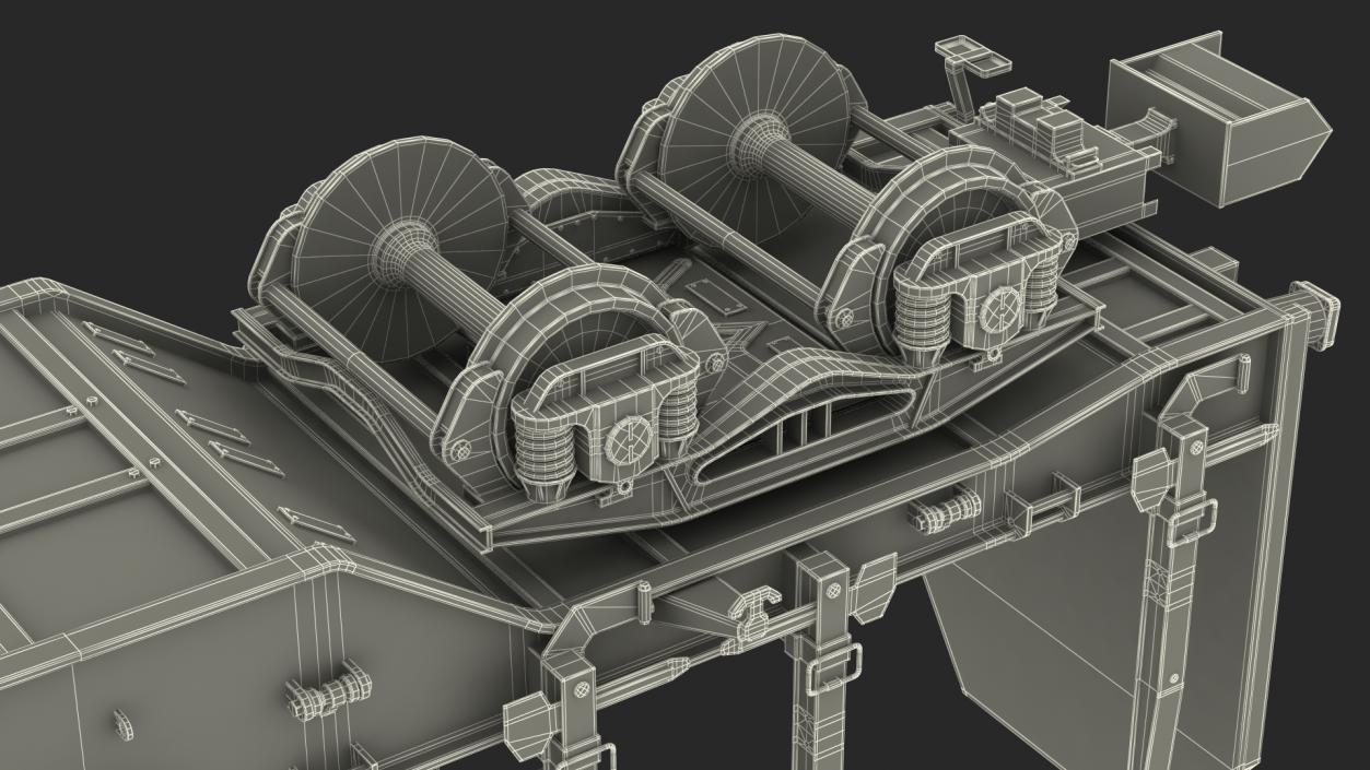 3D Diesel Electric Locomotive with Stake Wagon with Logs model