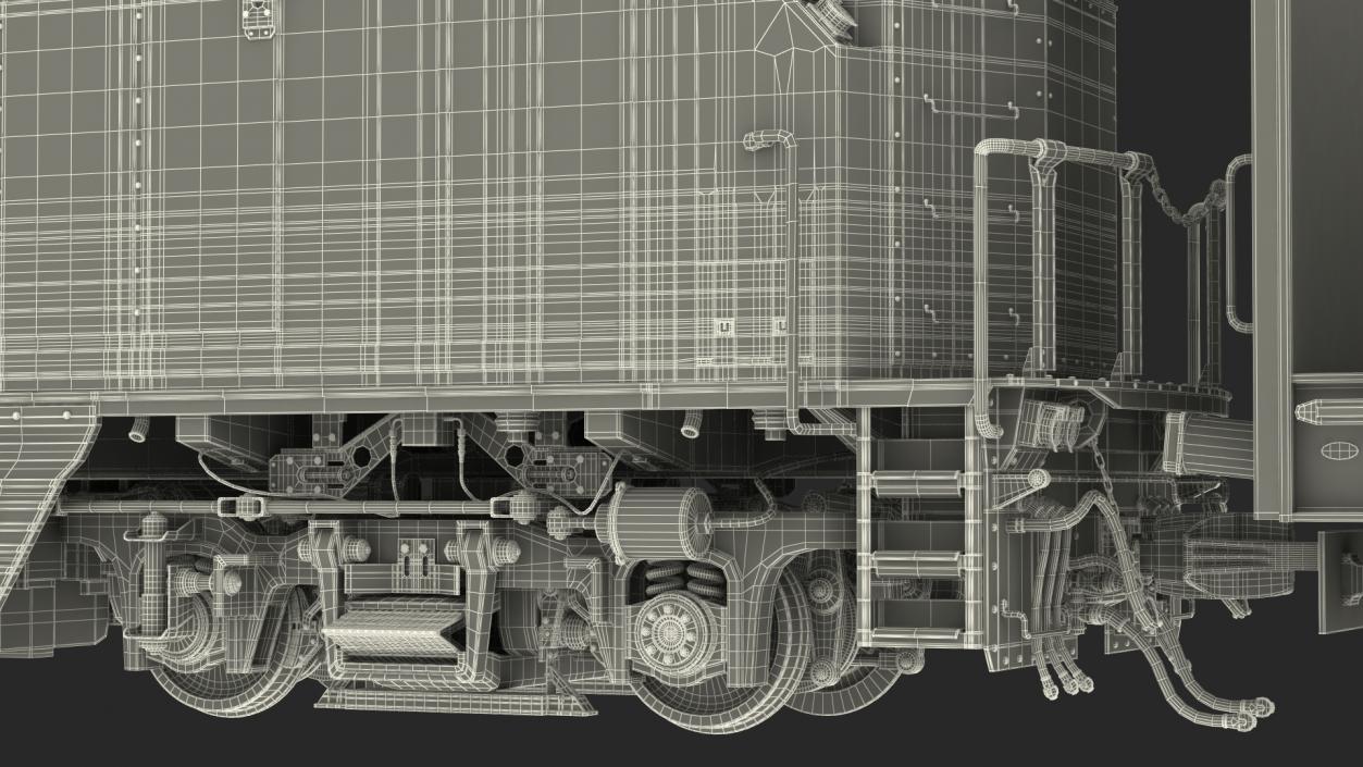 3D Diesel Electric Locomotive with Stake Wagon with Logs model